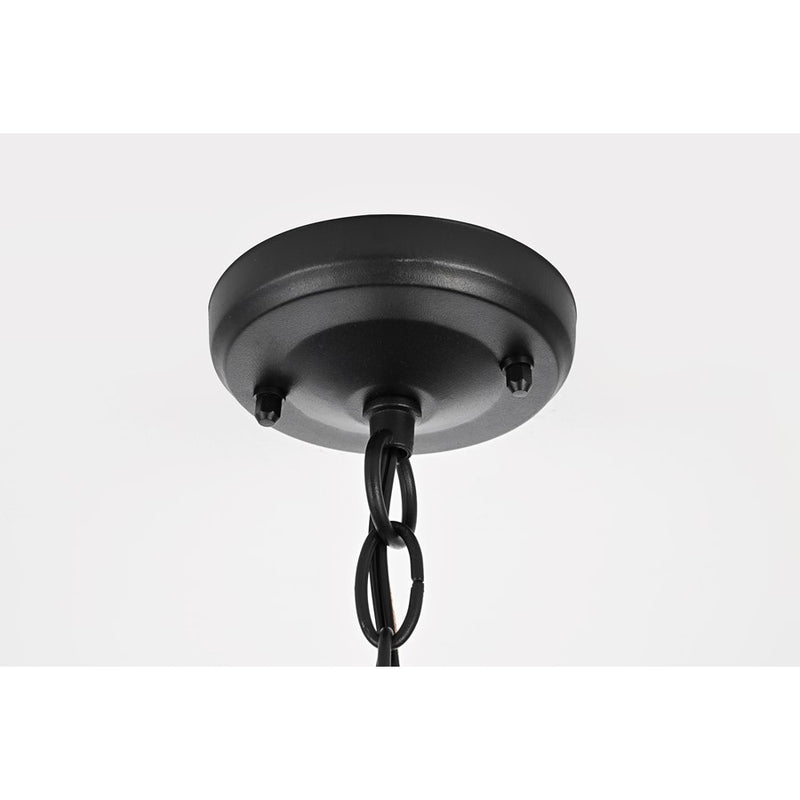 Elegant Lighting Harley 1Lt 7.5" Outdoor Pendant, Black/Clear/Clear