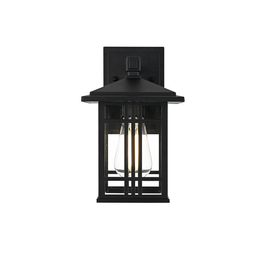 Elegant Lighting Harley 1Lt 10" Outdoor Sconce, Black/Clear/Clear - OD613W10BK
