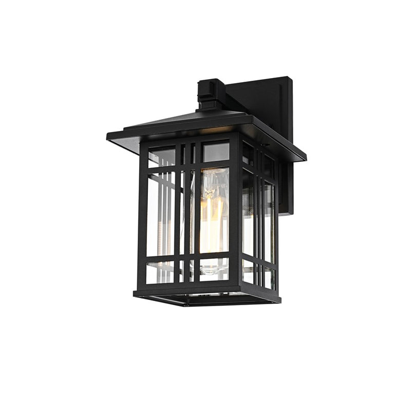 Elegant Lighting Harley 1Lt 10" Outdoor Sconce, Black/Clear/Clear