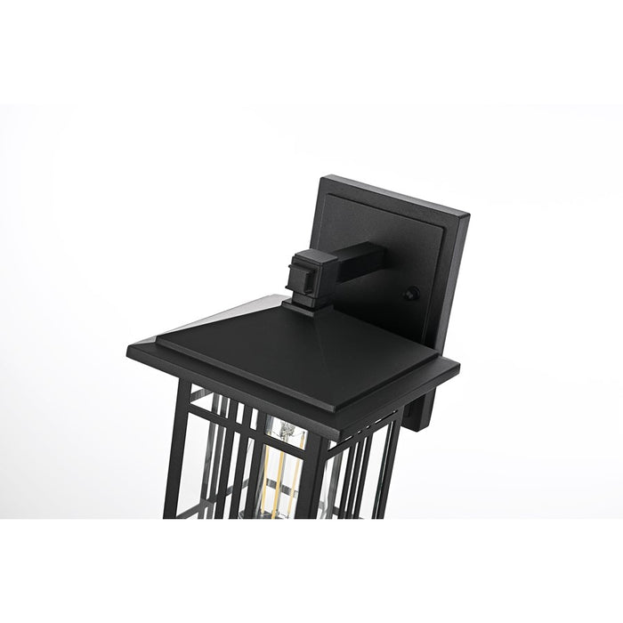 Elegant Lighting Harley 1Lt 10" Outdoor Sconce, Black/Clear/Clear