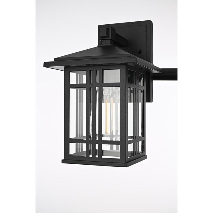 Elegant Lighting Harley 1Lt 10" Outdoor Sconce, Black/Clear/Clear