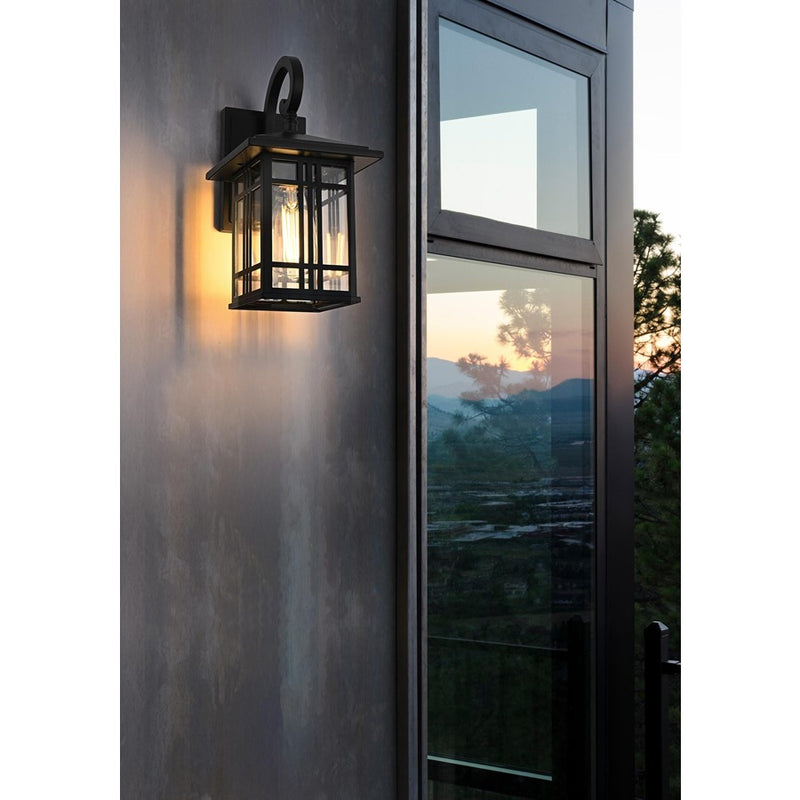 Elegant Lighting Harley 1Lt 12 " Outdoor Sconce, Black/Clear/Clear