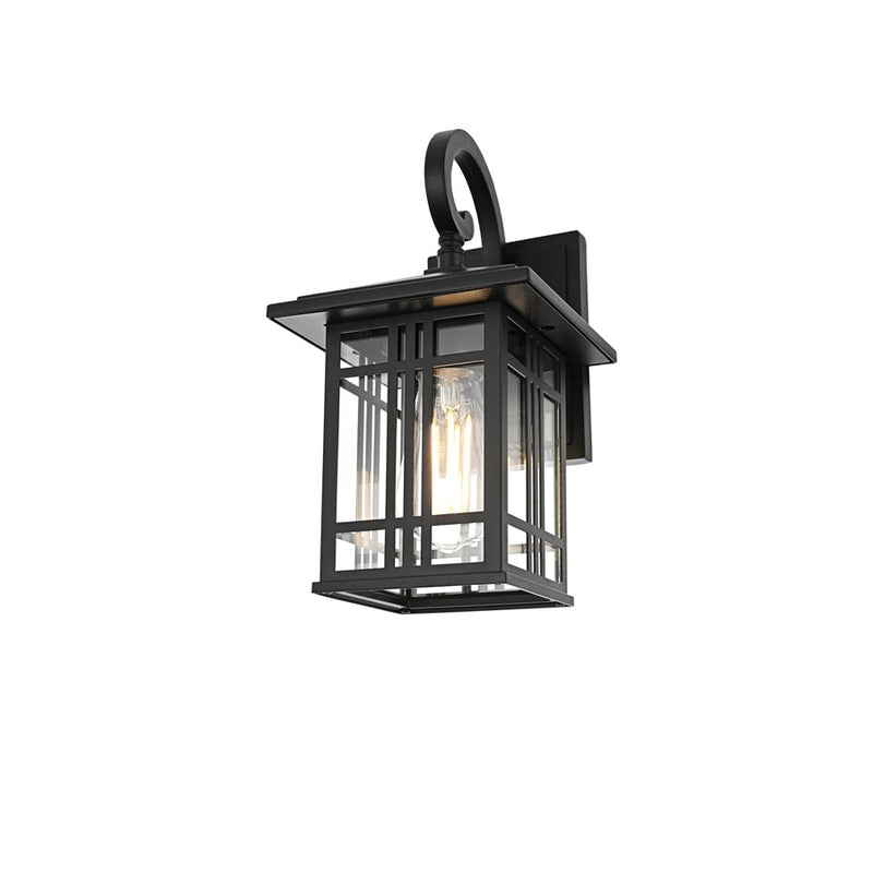 Elegant Lighting Harley 1Lt 12 " Outdoor Sconce, Black/Clear/Clear