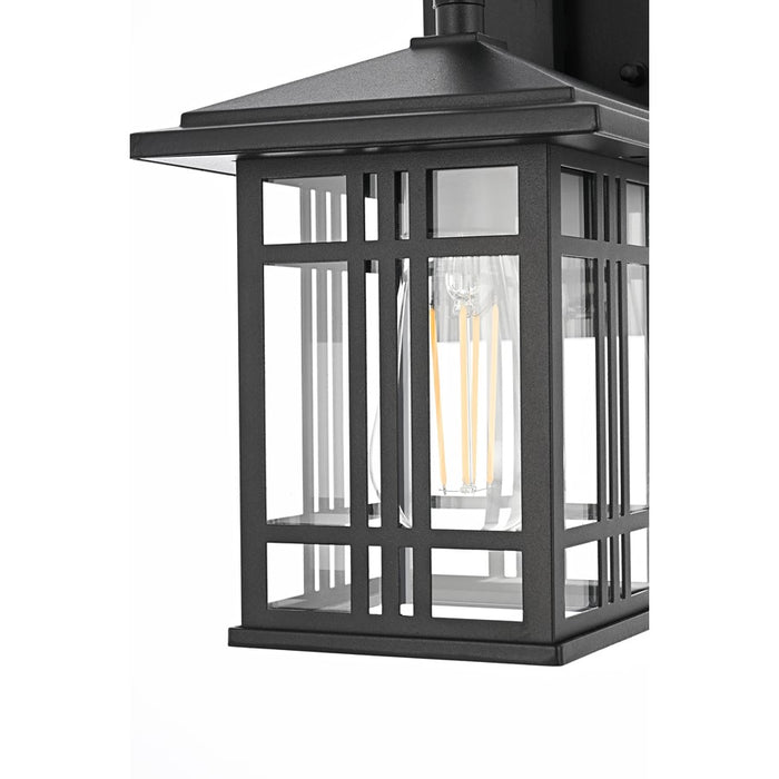 Elegant Lighting Harley 1Lt 12 " Outdoor Sconce, Black/Clear/Clear