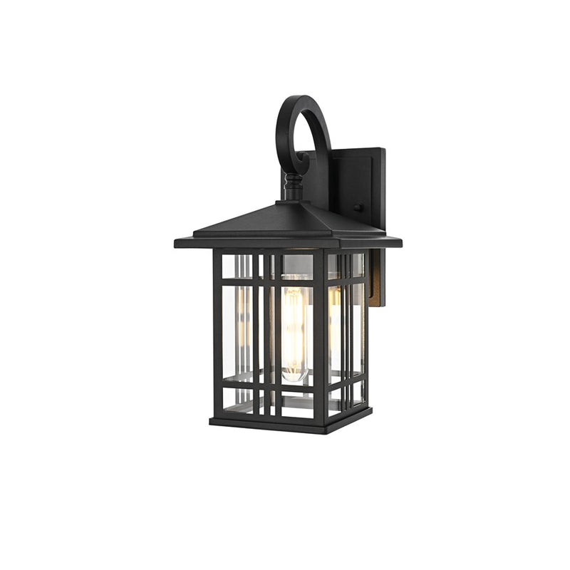 Elegant Lighting Harley 1Lt 12 " Outdoor Sconce, Black/Clear/Clear