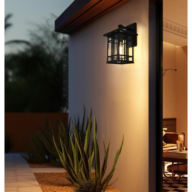 Elegant Lighting Harley 1Lt 13" Outdoor Sconce, Black/Clear/Clear