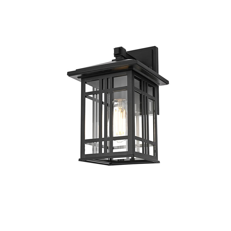 Elegant Lighting Harley 1Lt 13" Outdoor Sconce, Black/Clear/Clear
