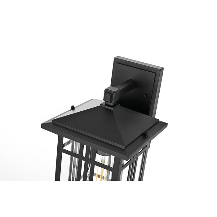 Elegant Lighting Harley 1Lt 13" Outdoor Sconce, Black/Clear/Clear