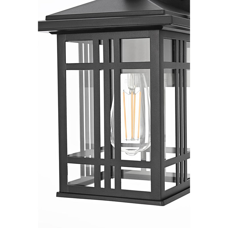 Elegant Lighting Harley 1Lt 13" Outdoor Sconce, Black/Clear/Clear