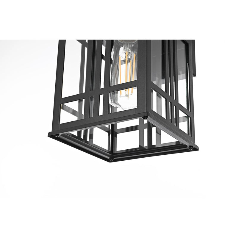 Elegant Lighting Harley 1Lt 13" Outdoor Sconce, Black/Clear/Clear