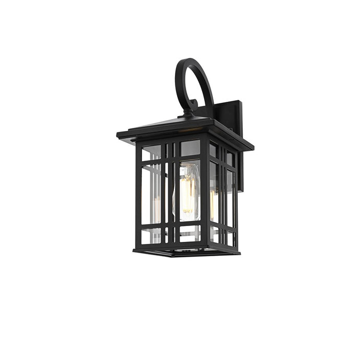 Elegant Lighting Harley 1Lt 14" Outdoor Sconce, Black/Clear/Clear