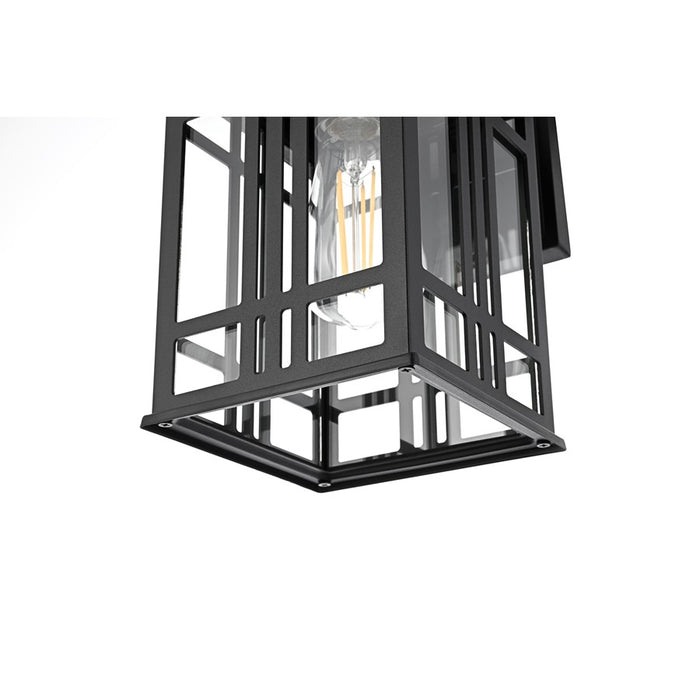 Elegant Lighting Harley 1Lt 14" Outdoor Sconce, Black/Clear/Clear
