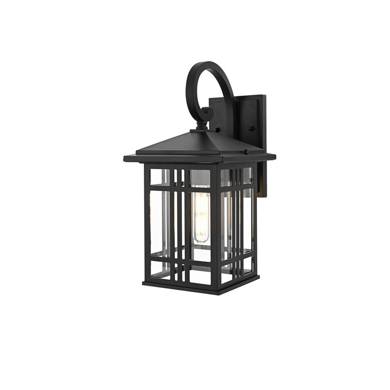 Elegant Lighting Harley 1Lt 14" Outdoor Sconce, Black/Clear/Clear