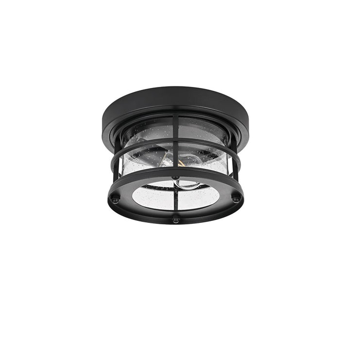 Elegant Lighting Carla 1Lt 10" Outdoor Flush, Black/Clear/Seed