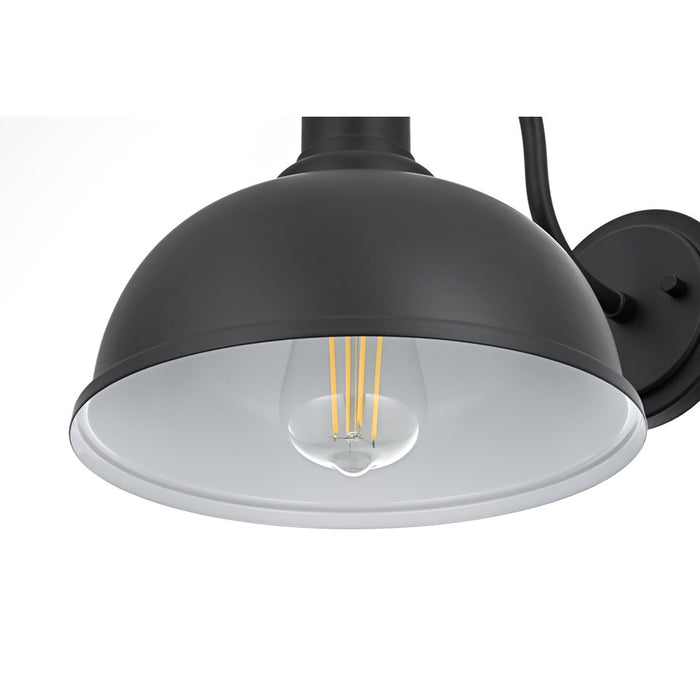 Elegant Lighting Aron 1 Light 9.5" Outdoor Wall Sconce, Black/Black