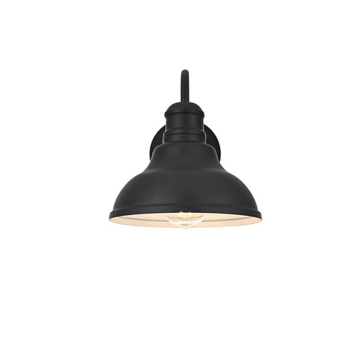 Elegant Lighting Callen 1 Light 9" Outdoor Wall sconce, Black/Black - OD802W10BK