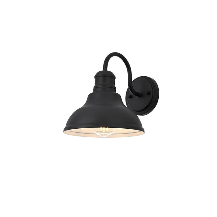 Elegant Lighting Callen 1 Light 9" Outdoor Wall Sconce, Black/Black