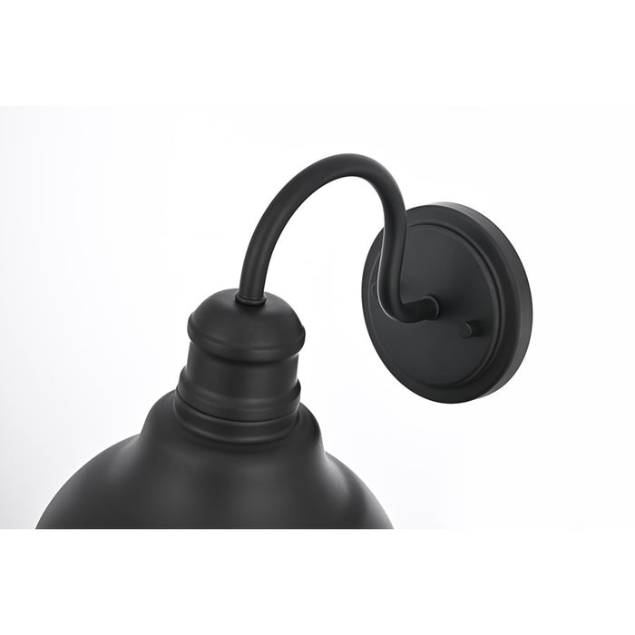 Elegant Lighting Callen 1 Light 9" Outdoor Wall Sconce, Black/Black