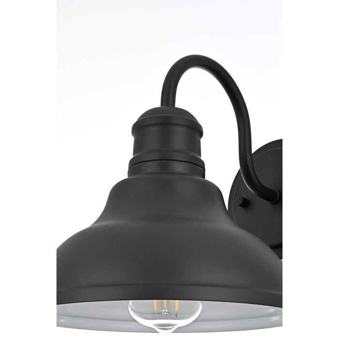 Elegant Lighting Callen 1 Light 9" Outdoor Wall Sconce, Black/Black