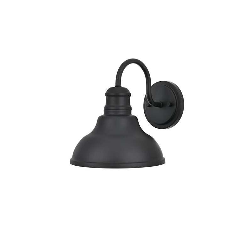 Elegant Lighting Callen 1 Light 9" Outdoor Wall Sconce, Black/Black