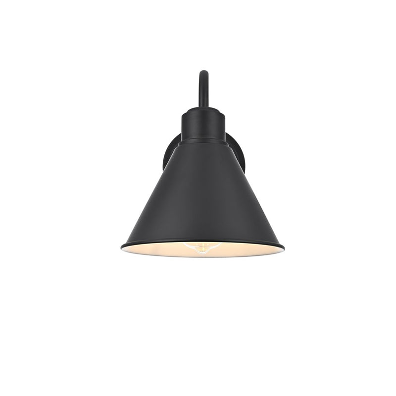 Elegant Lighting Colton 1 Light 8" Outdoor Wall sconce, Black/Black - OD803W10BK