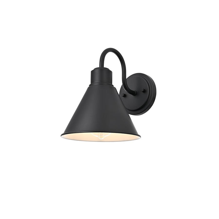 Elegant Lighting Colton 1 Light 8" Outdoor Wall Sconce, Black/Black