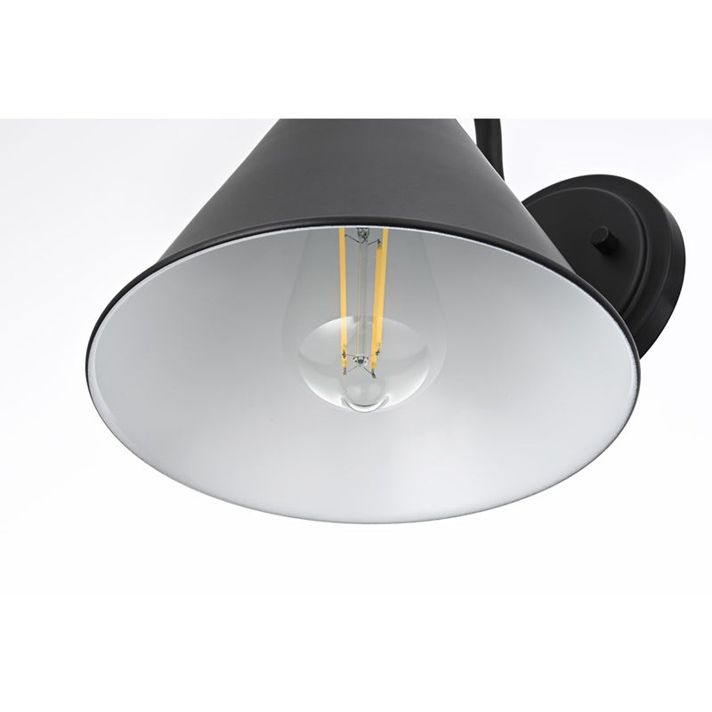 Elegant Lighting Colton 1 Light 8" Outdoor Wall Sconce, Black/Black