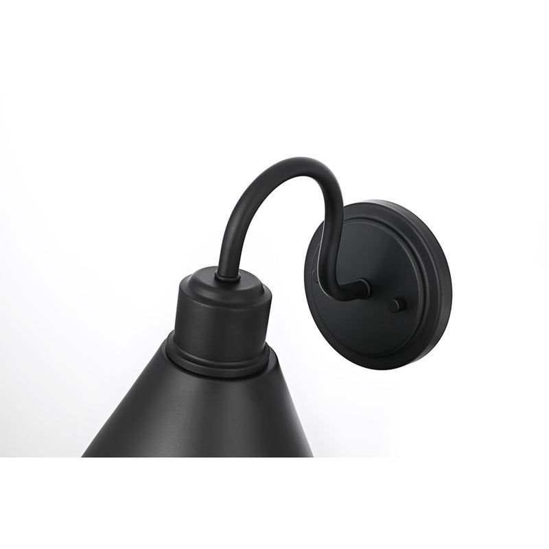 Elegant Lighting Colton 1 Light 8" Outdoor Wall Sconce, Black/Black