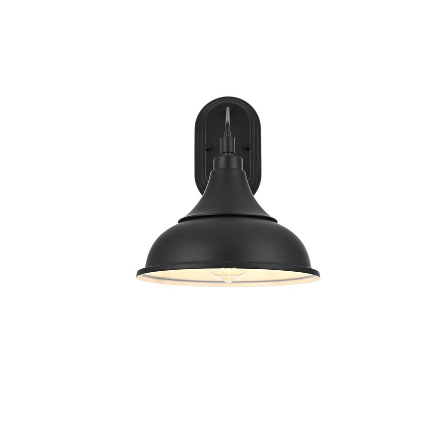 Elegant Lighting Elian 1 Light 11" Outdoor Wall sconce, Black/Black - OD804W14BK