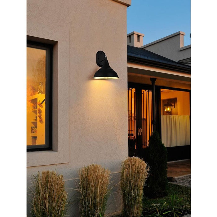 Elegant Lighting Elian 1 Light 11" Outdoor Wall Sconce, Black/Black