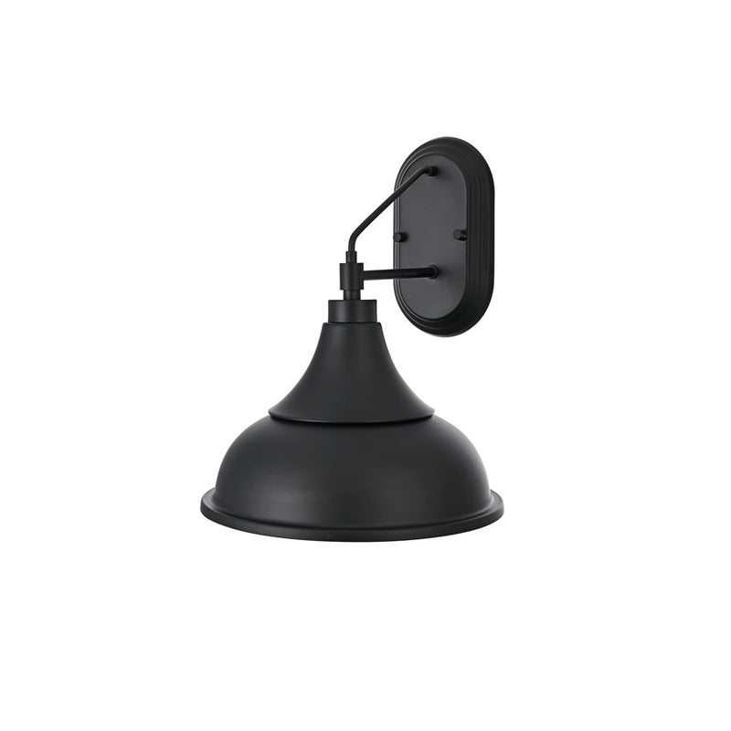 Elegant Lighting Elian 1 Light 11" Outdoor Wall Sconce, Black/Black