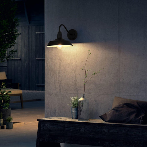 Elegant Lighting Franco 1 Light 10" Outdoor Wall Sconce, Black/Black