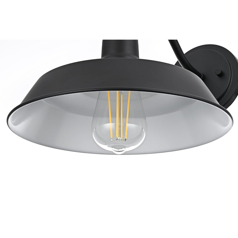 Elegant Lighting Franco 1 Light 10" Outdoor Wall Sconce, Black/Black