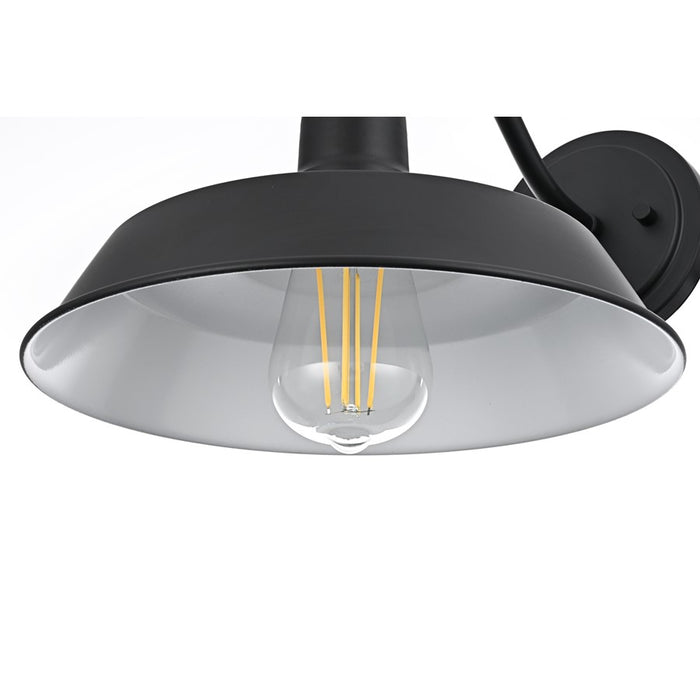 Elegant Lighting Franco 1 Light 10" Outdoor Wall Sconce, Black/Black