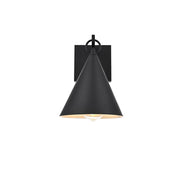 Elegant Lighting Hendrix 1 Light 8" Outdoor Sconce, Black/Black - OD806W11BK