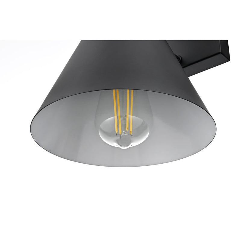 Elegant Lighting Hendrix 1 Light 8" Outdoor Sconce, Black/Black
