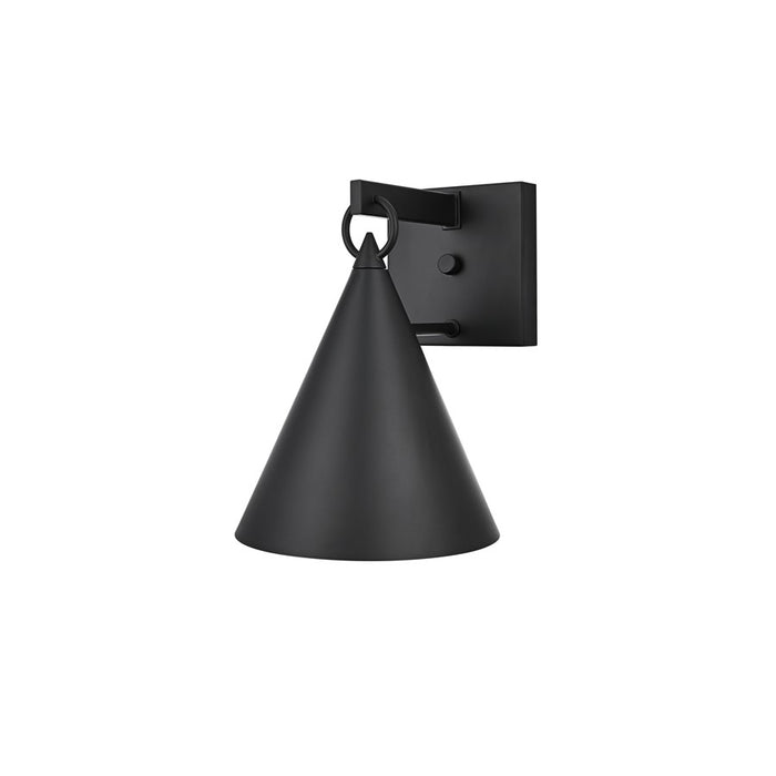 Elegant Lighting Hendrix 1 Light 8" Outdoor Sconce, Black/Black