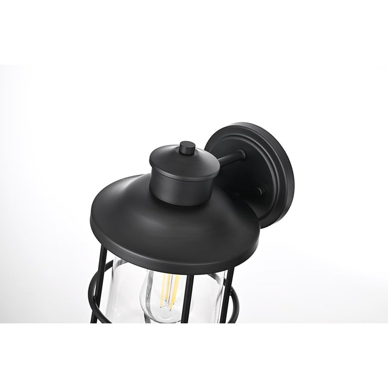 Elegant Lighting Huxley 1 Light 7" Outdoor Wall Sconce, Black/White