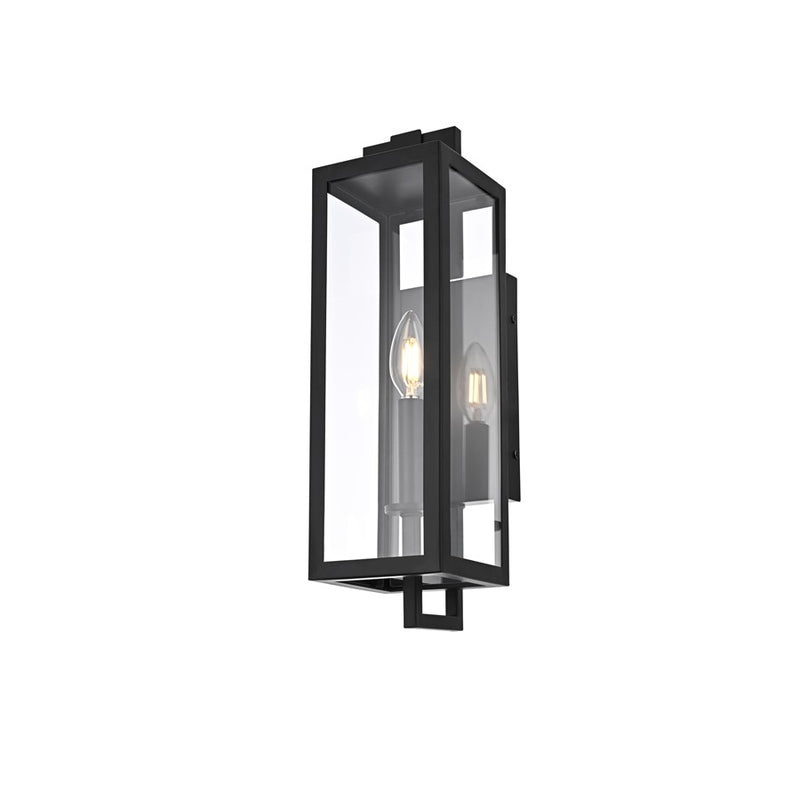 Elegant Lighting Jairo 1 Light 5" Outdoor Wall Sconce, Black