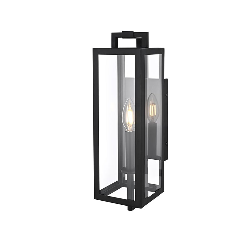 Elegant Lighting Jairo 1 Light 5" Outdoor Wall Sconce, Black
