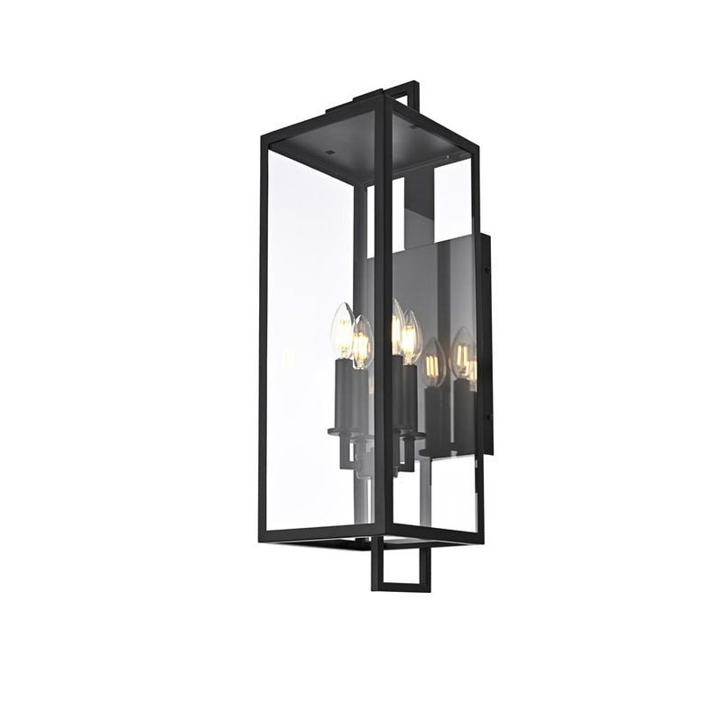 Elegant Lighting Jairo 4 Light 8" Outdoor Wall Sconce, Black
