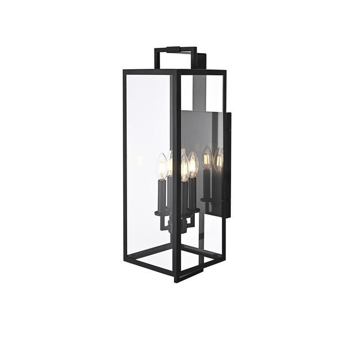 Elegant Lighting Jairo 4 Light 8" Outdoor Wall Sconce, Black
