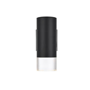Elegant Lighting Jase 1 Light 5" Outdoor Wall sconce, Black/Clear - OD810W9BK