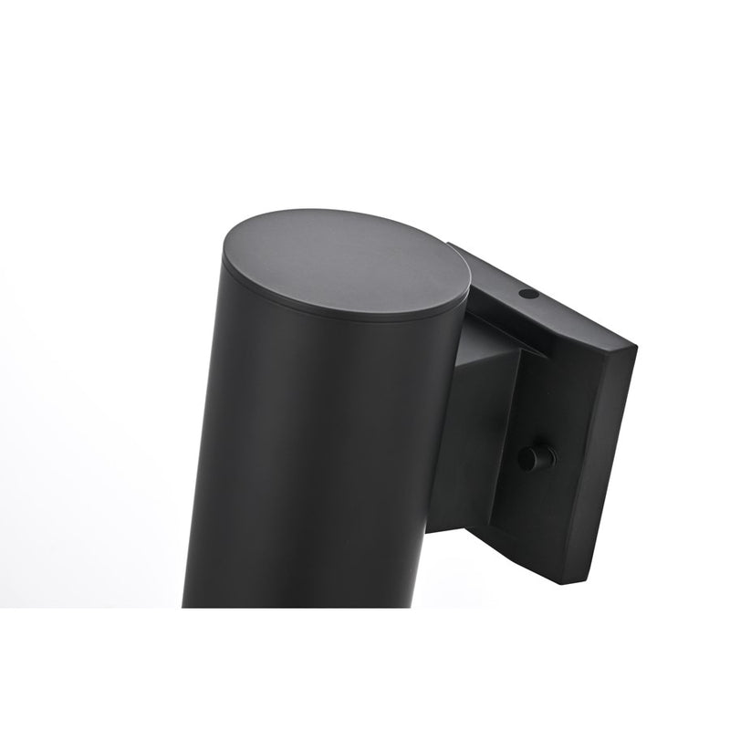 Elegant Lighting Jase 1 Light 5" Outdoor Wall Sconce, Black/Clear
