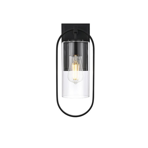 Elegant Lighting Jaxson 1Lt 6" Outdoor Wall sconce, Black/White - OD811W15BK