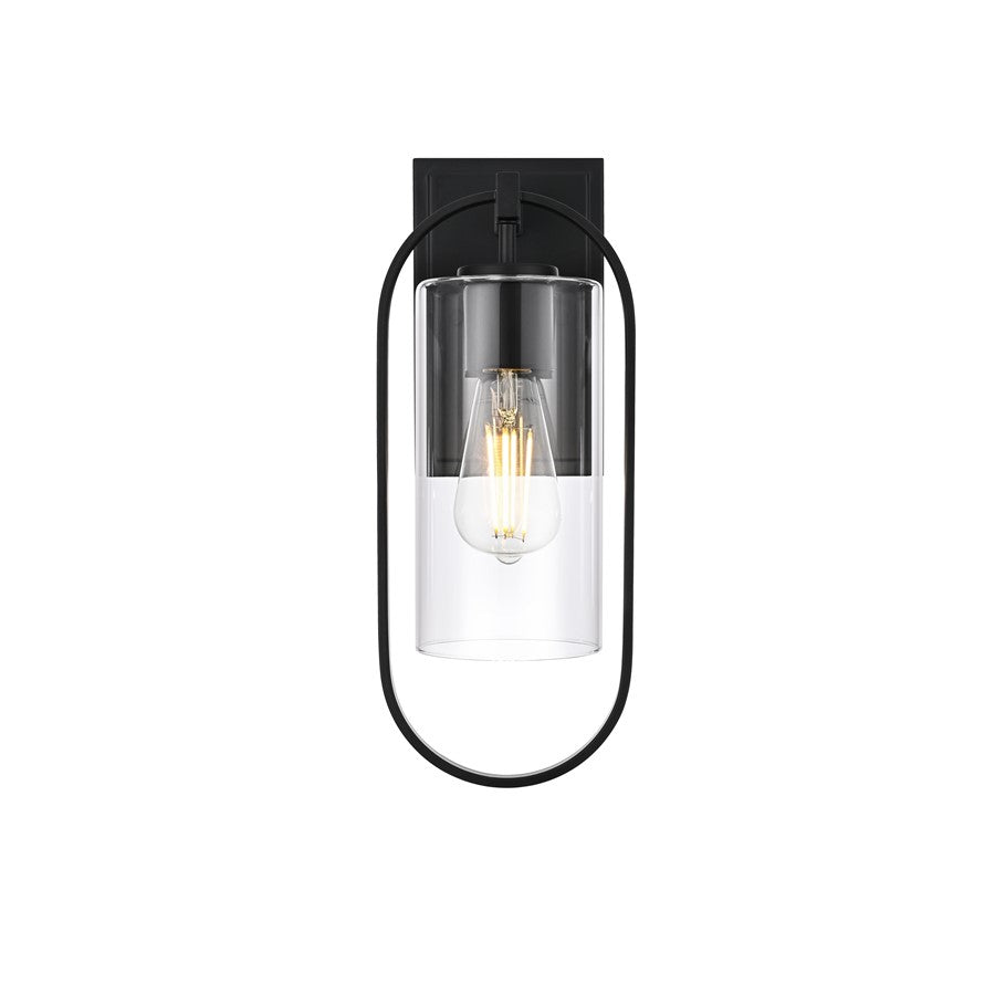 Elegant Lighting Jaxson 1Lt 6" Outdoor Wall sconce, Black/White - OD811W15BK