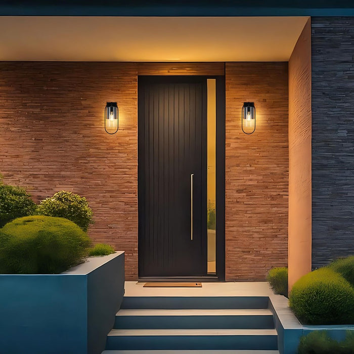 Elegant Lighting Jaxson 1Lt 6" Outdoor Wall Sconce, Black/White