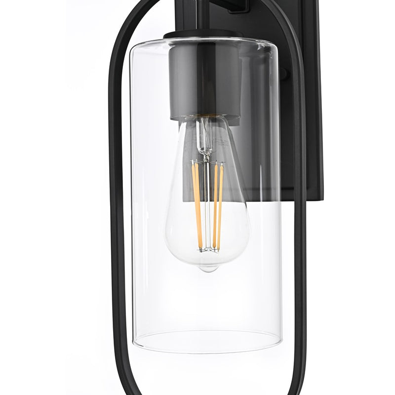 Elegant Lighting Jaxson 1Lt 6" Outdoor Wall Sconce, Black/White