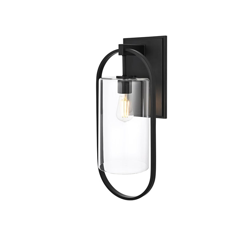 Elegant Lighting Jaxson 1Lt 10" Outdoor Wall Sconce, Black/White