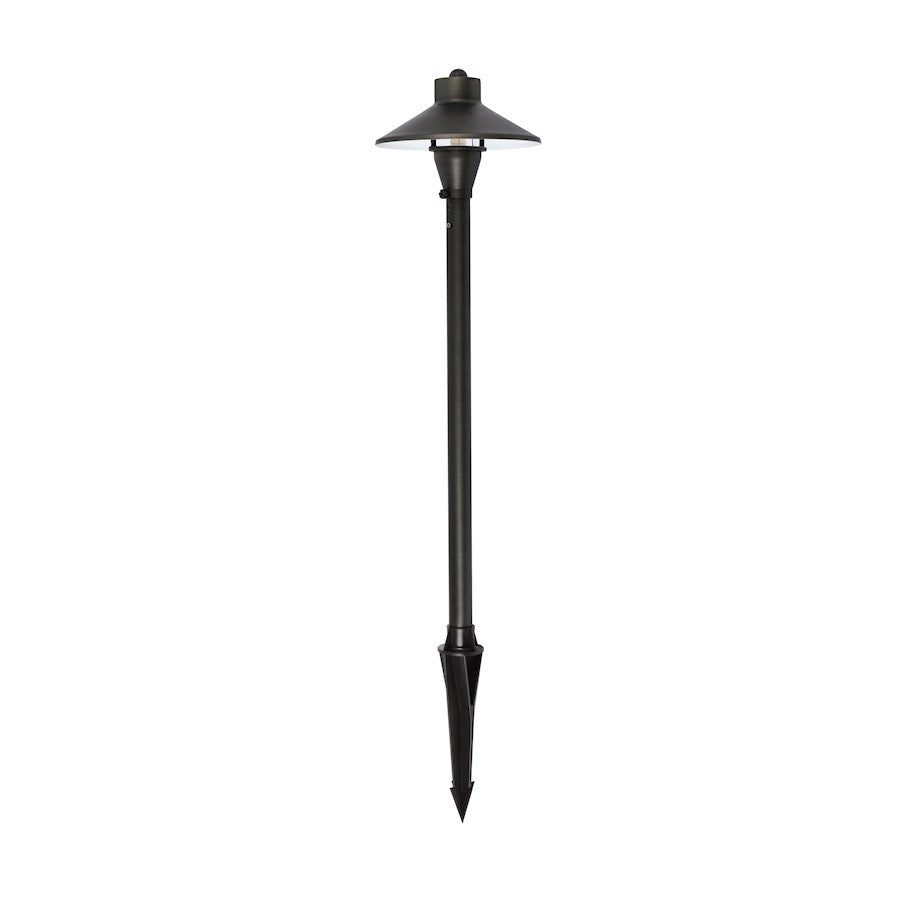 Elitco Lighting Aera Outdoor 12V Cast Brass Path Light 7"x24", Bronze - P801-DB